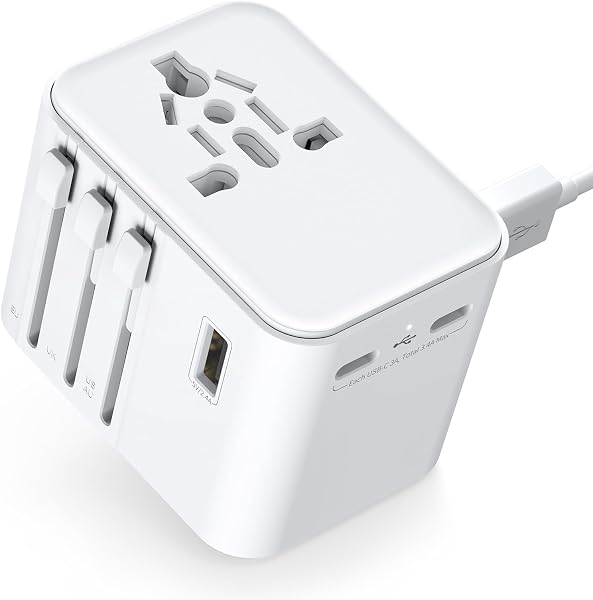 Adattatore Universale da Viaggio, Presa Universale da Viaggio con 2 USB A 2 Type-C,Adattatore Spina Internazionale per Americana USA Giapponese UK Inglese Australia Messico Tailandia,Viaggio - 1