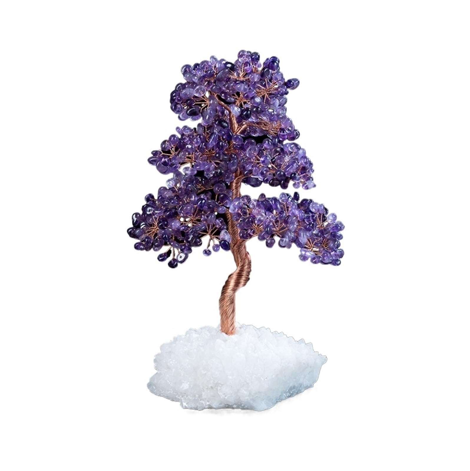 crystal tree， Crystal Stone Money Tree Handmade Feng Shui Bonsai Decoration For Fortune And Wealth Fengshui Decorations(Purple)