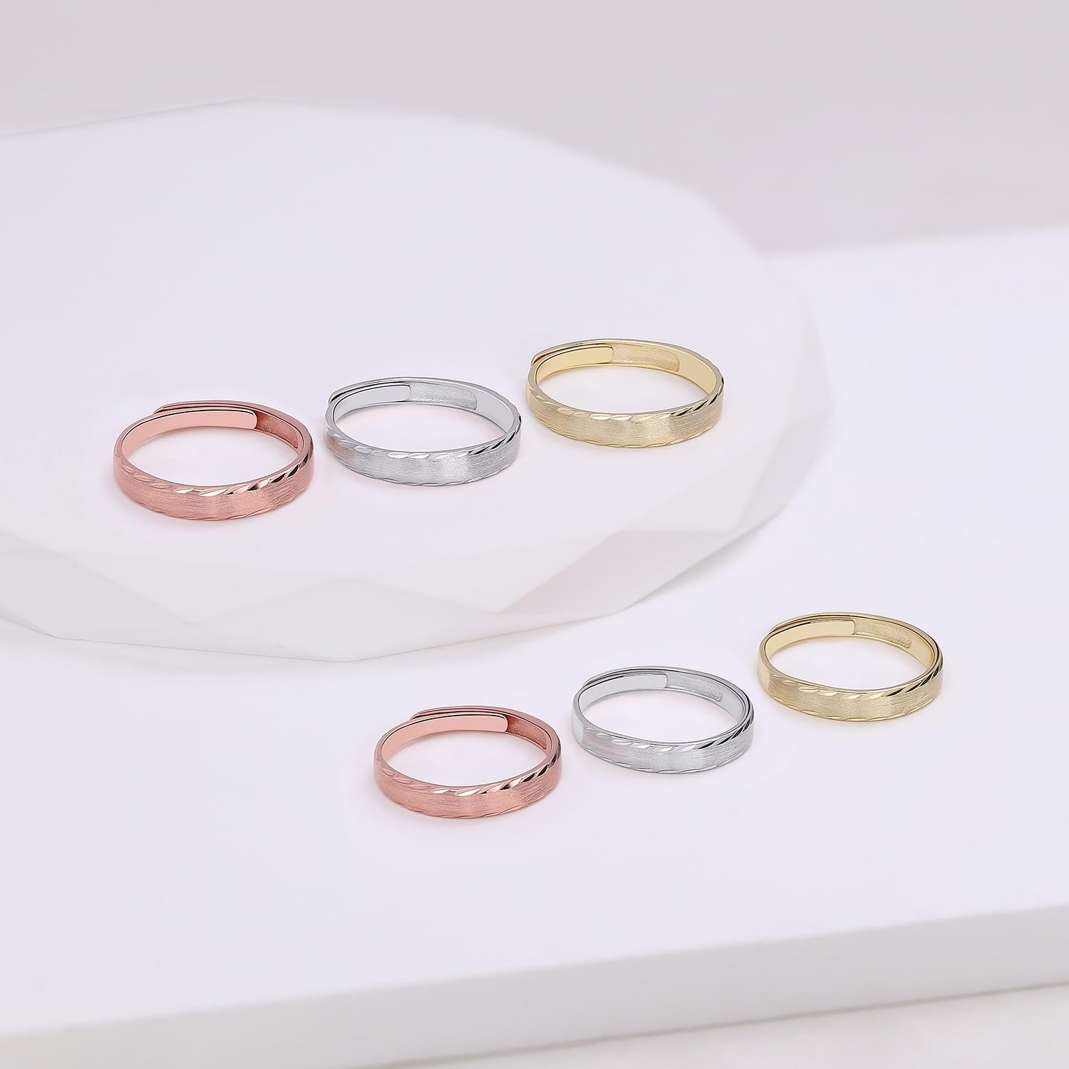 Meissa Alianzas de Plata para Pareja Anillos de Compromiso Ajustables para Hombres y Mujeres Mujer 3,2mm & Hombre 4mm Plata de Ley 925 Juego Nupcial Regalo