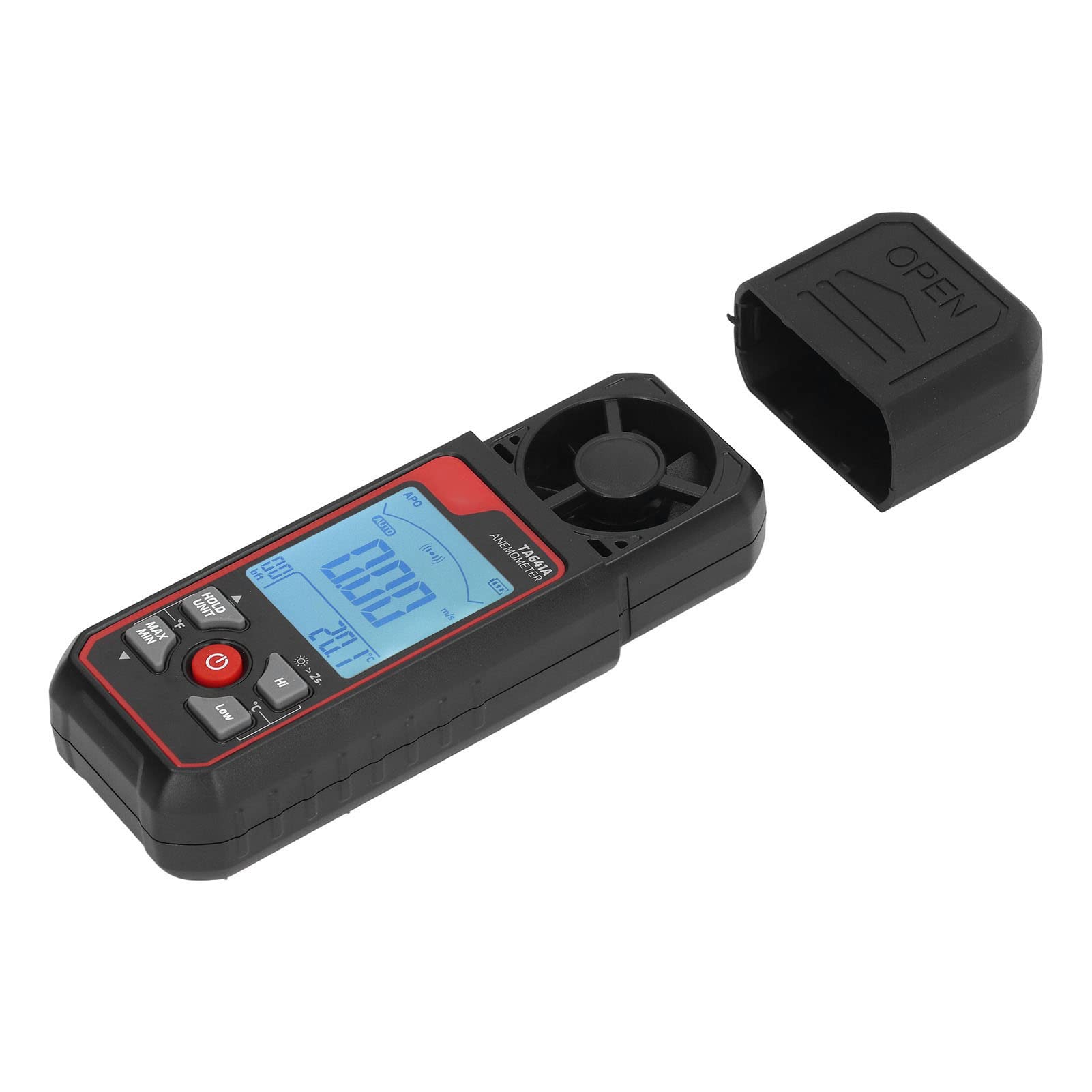 8-Blatt-Anemometer, Digitaler Hand-Windgeschwindigkeitsmesser, Hochgenauer Windgeschwindigkeitsmesser, Messbereich 0,06 Bis 30,0 M/s