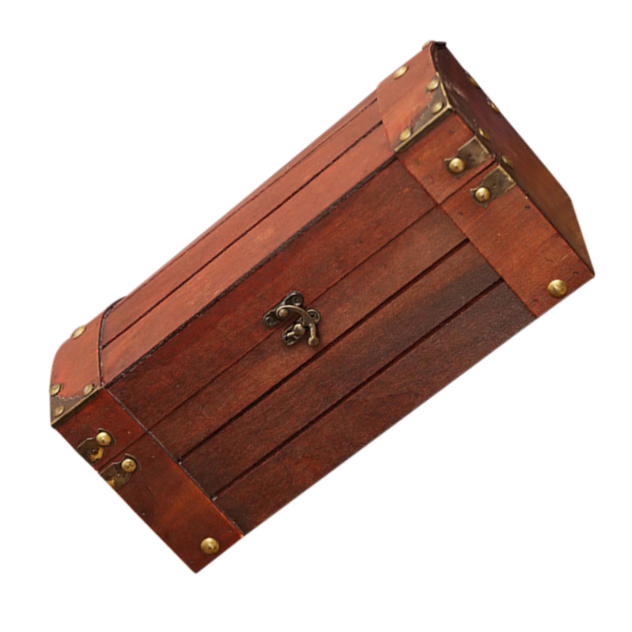 TOYANDONA Vintage Holzkiste mit Schloss als Dekorative Schmuckaufbewahrung und Fotorequisite für Elegante Aufbewahrung in Braun