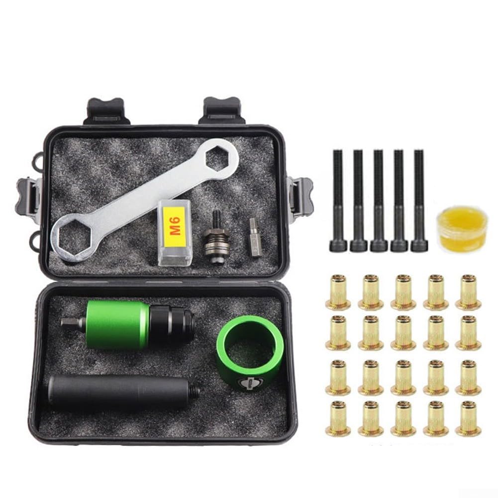 Kit adattatore per rivetti elettrici, in lega di alluminio, per M3-M8, converte trapano in rivettatrice con mandrini e dadi (8)
