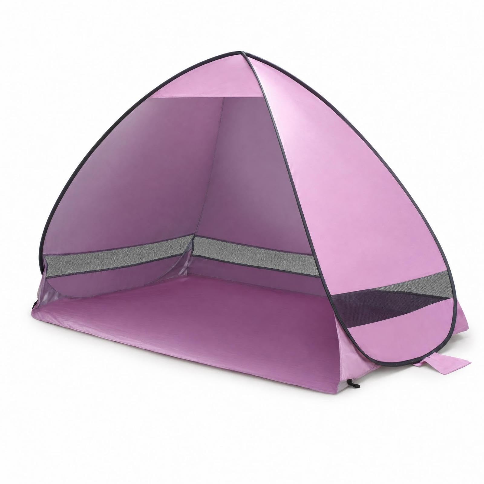 Dome Beach Tent Automatic Self Assembling Beachside Shelter Ventilated Tent for Families, Camping Pink-image-41