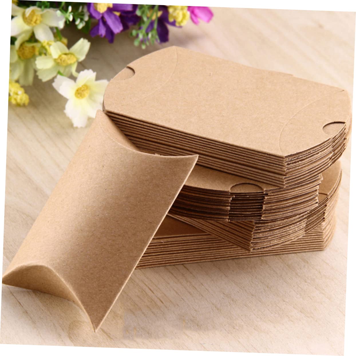 Anneome 120pezzi Scatole Kraft Forma Di Cuscino Con Corda Per Confezionamento Regali e Dolci Contenitori Per Feste e Eventi Scatoline Decorative Per Compleanni e Matrimonio