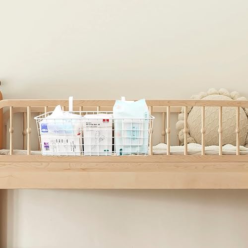 Miniatura 8 de Cesta colgante de metal para literas y dormitorios de collage, organizador de alambre de gabinete para almacenamiento, organizador grande multiusos