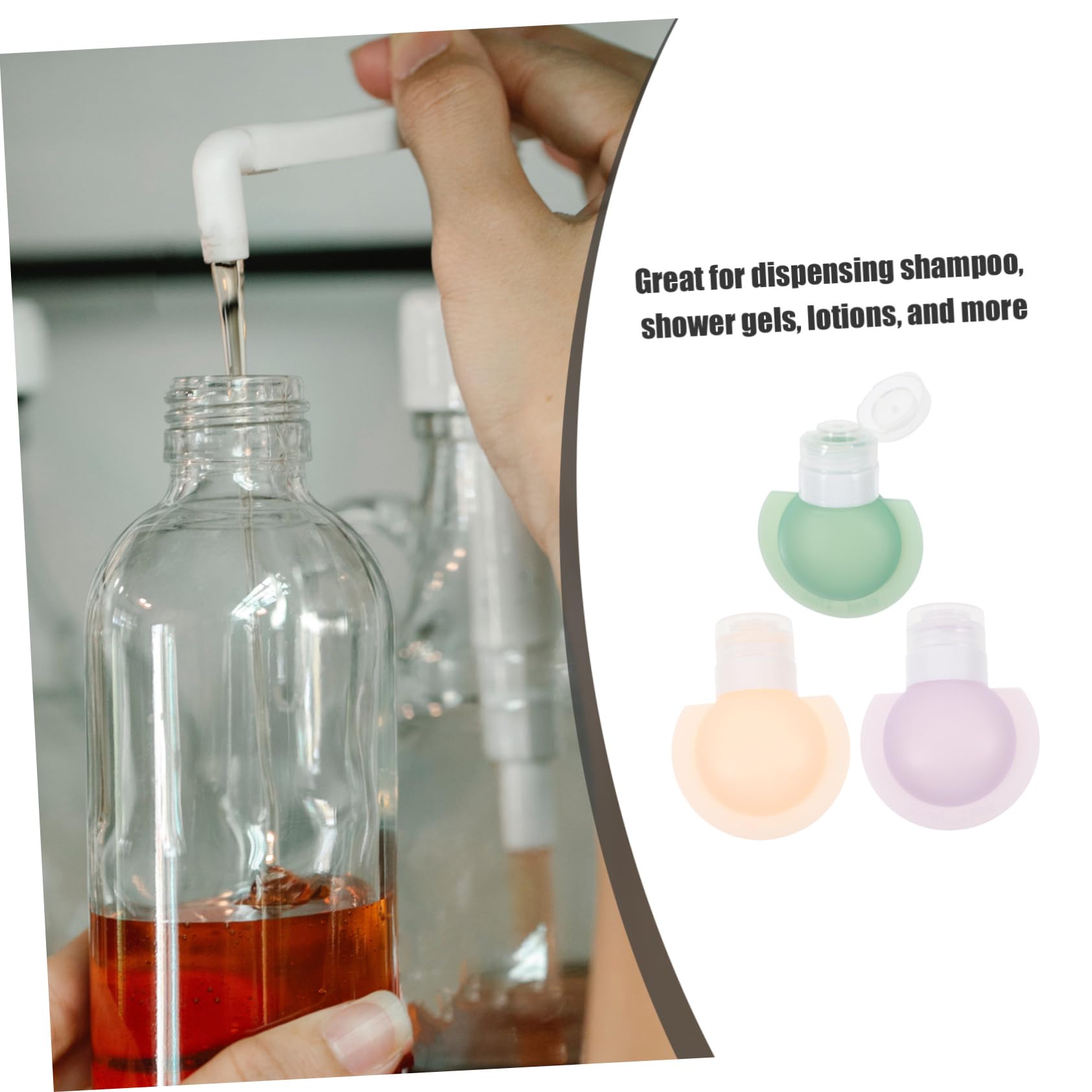 PACKOVE 4 Set Set Bottiglia in Silicone Ricarica Di Shampoo Bottiglie Portatile Bottiglia Da Toilette Da Viaggio Flaconi Di Shampoo E Balsamo Da Viaggio Per o Pp 3 Pezzi*4