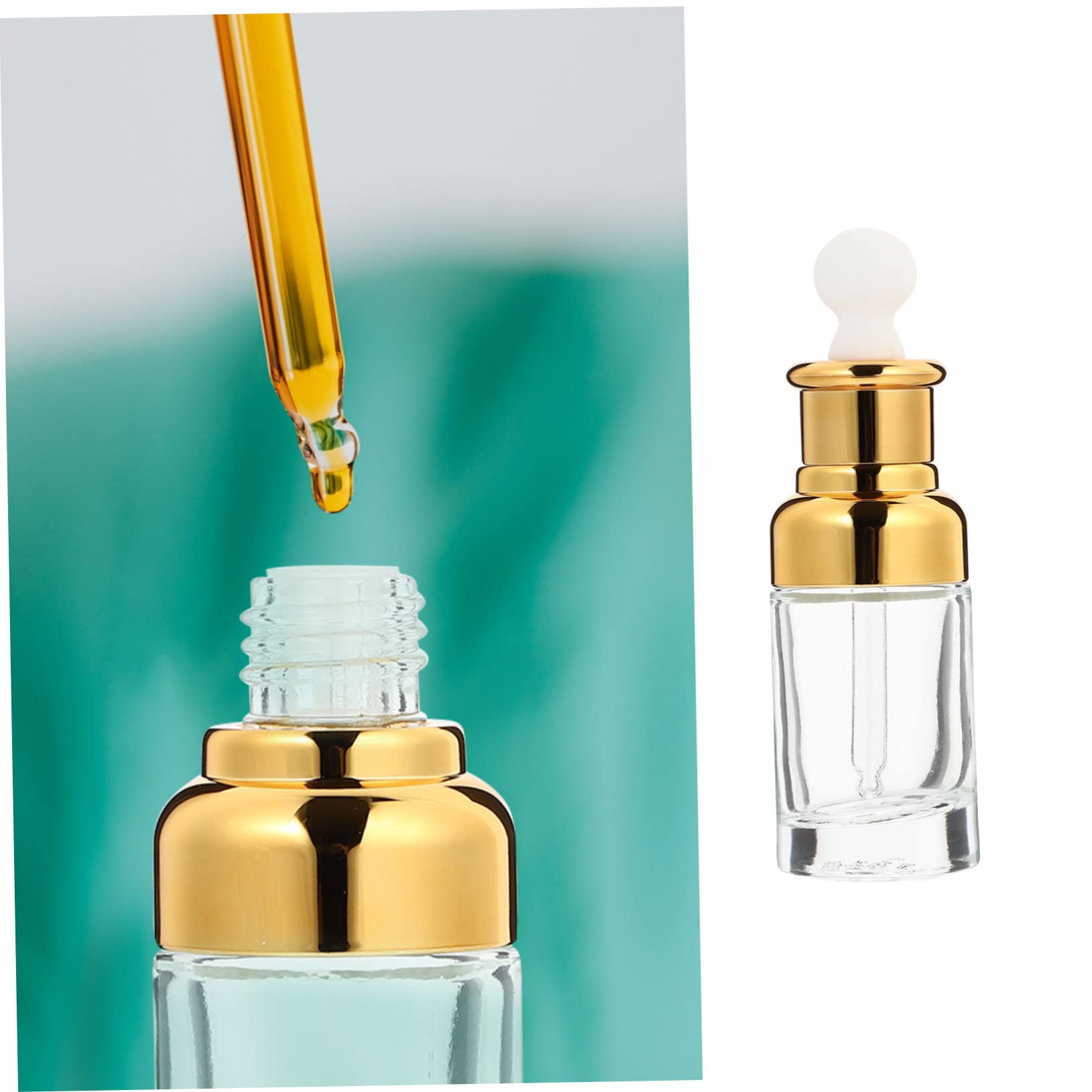 10 Stück 50ml Gold Glas Tropfflaschen für Ätherische Öle | Auslaufsicher für Reisen, Praktische Nachfüllbehälter, Leer und Wiederbefüllbar