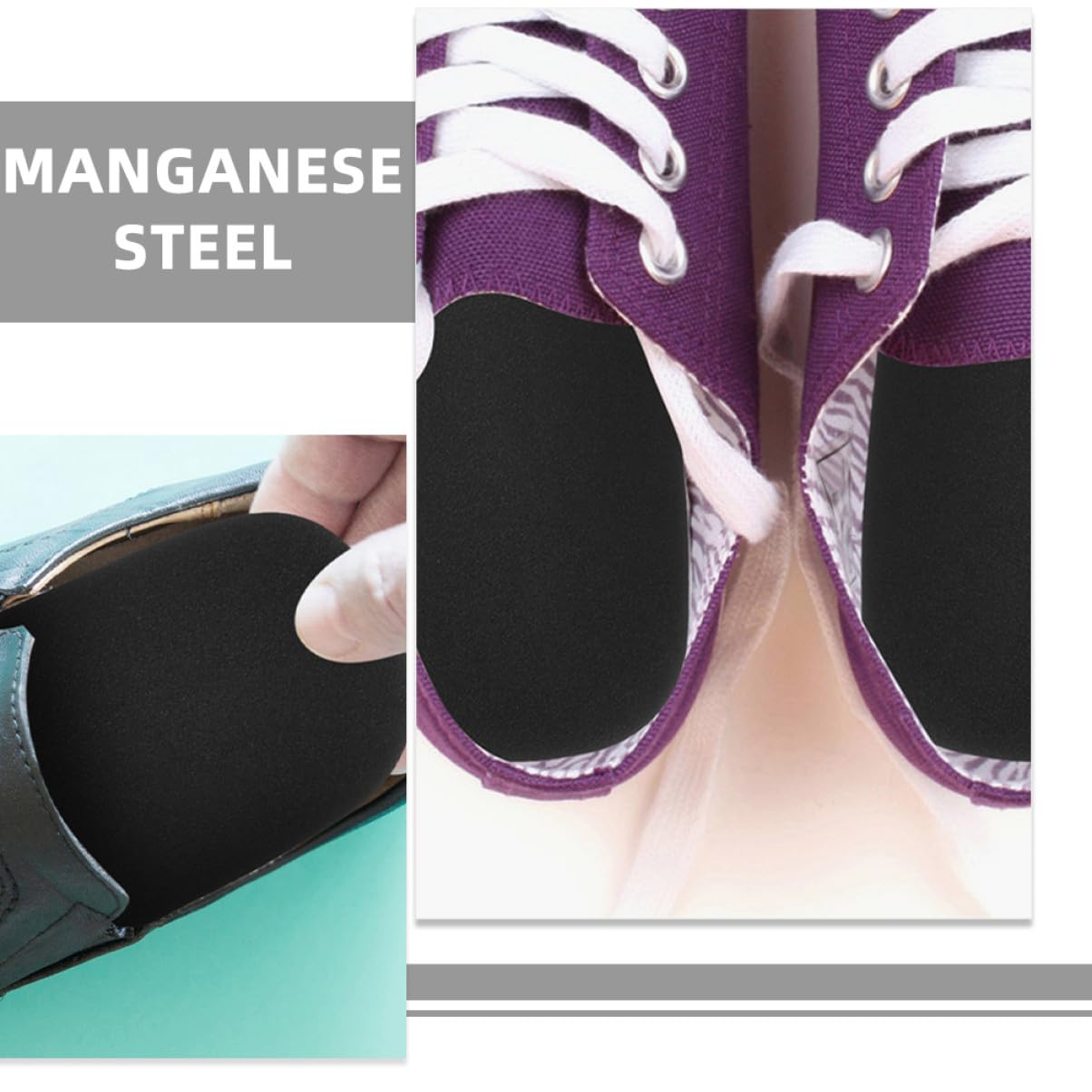 FOMIYES 5 Pares Plantillas de Acero Manganeso Resistentes Anti-perforación para Hombres y Mujeres Protección para Calzado