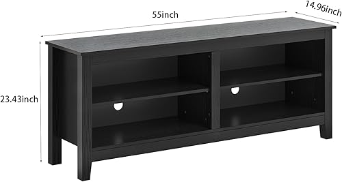 Miniatura 2 de Panana Soporte para TV, soporte clásico de TV de 4 compartimentos para TV de 60 pulgadas, centro de entretenimiento, soporte de televisión