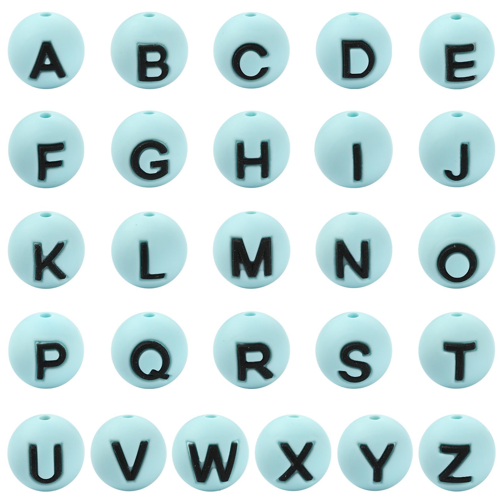 Perles en silicone alphabet Ornazy 10 mm de haute qualité pour la fabrication de bijoux