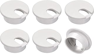 uxcell 6個セット ケーブルホールカバー 1.38"/35mm ABSデスクケーブルワイヤーコードグロメットホールカバー オフィスコンピューターデスクワイヤーオーガナイザー用 ホワイト