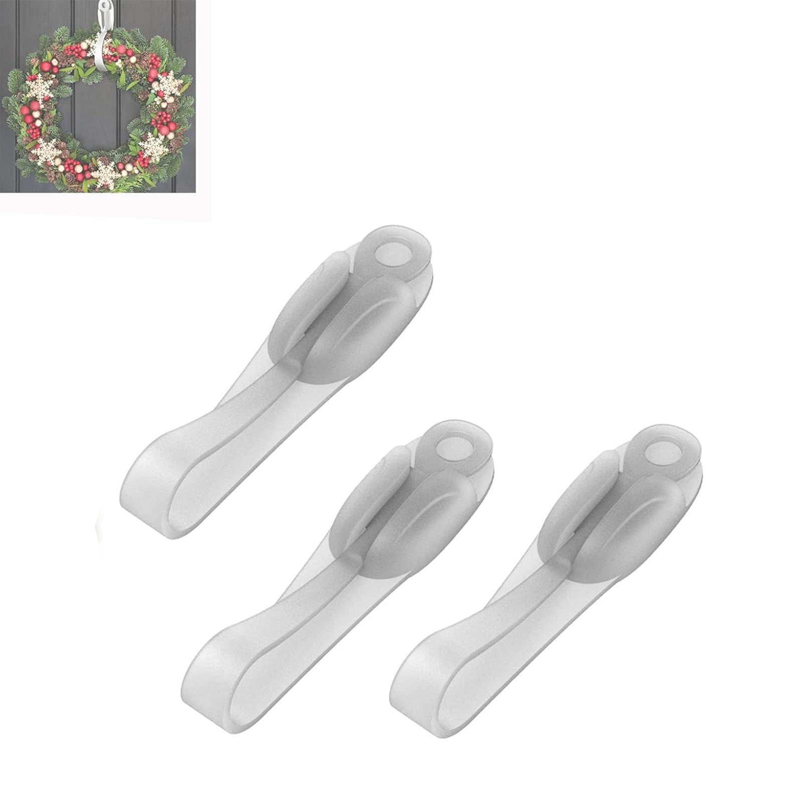 Llelemamo Transparent Wall Mounted Punch-Free Adhesive Removable Cord Holder Organizer, Command Cord Bundlers For Garland, Cord Organizer, No Tools Cord Bundlers For Hanging Electrical Cables (3Pcs,)