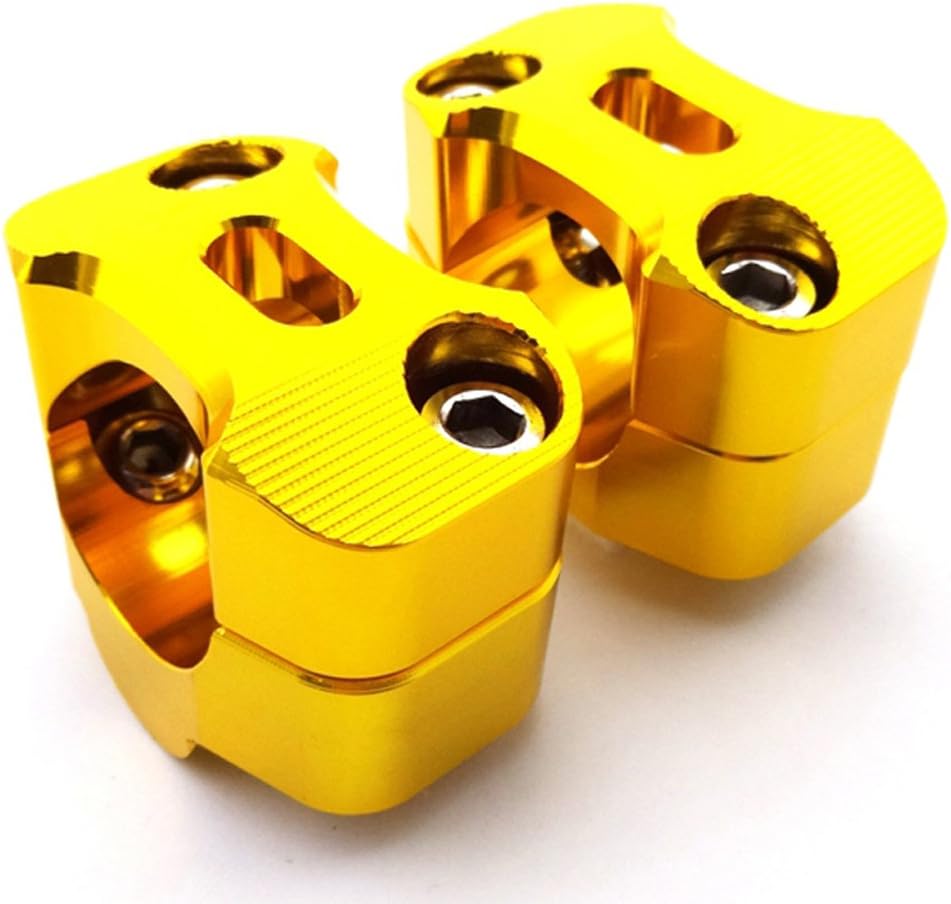 TCMotor Gold CNC Aluminum Handle Bar Clamp Adapter Risers