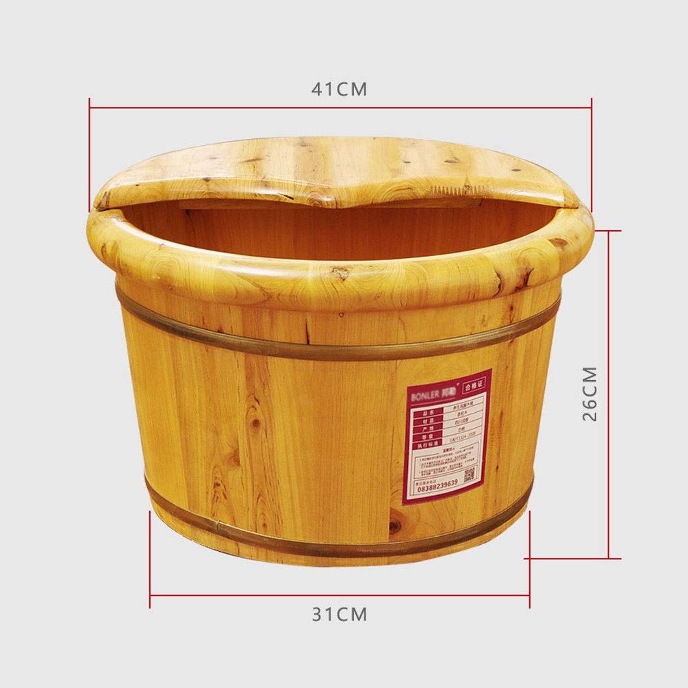 Secchio per pediluvio in legno, pediluvio, vasca idromassaggio, pediluvio per piedi ammollo, secchio per pediluvio con coperchio, secchiello in legno per pedicure, vaschetta per piedi per adulti,