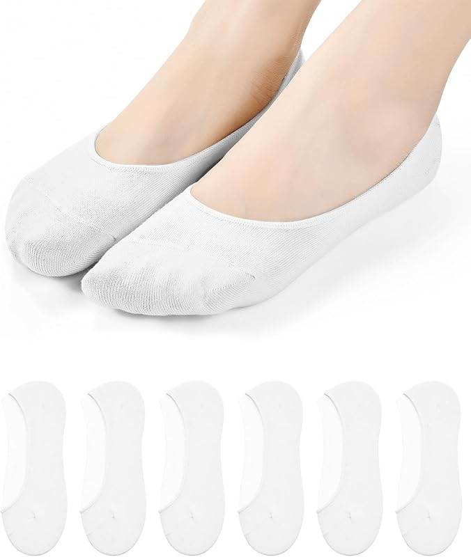 5-Pack No Show Socks for Women Size 6-9 Ankle Invisible Non-slip Athletic Socks
