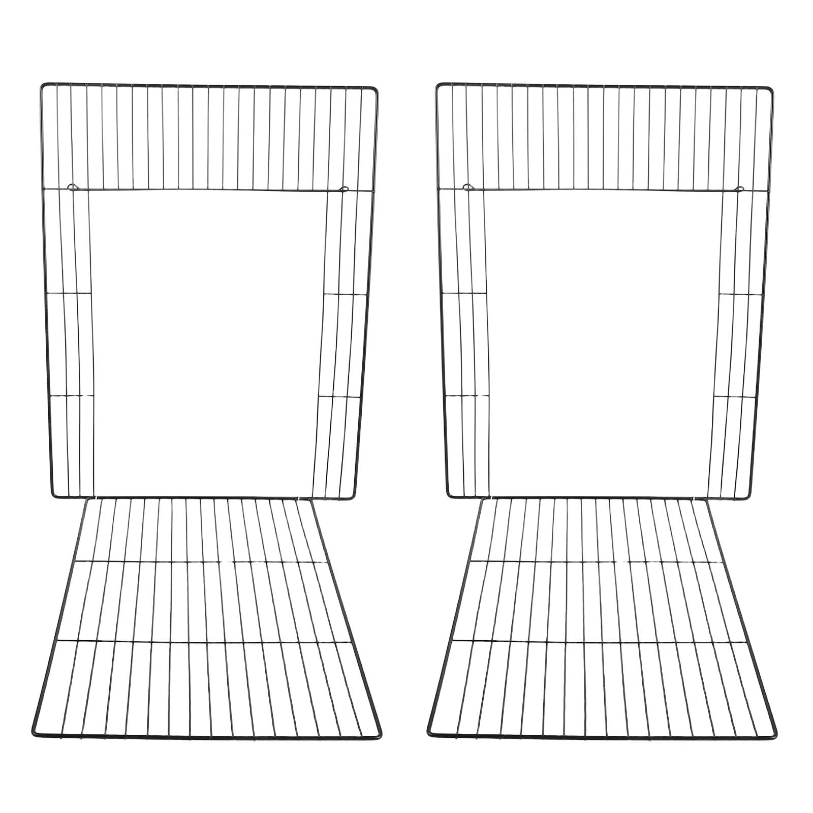 iplusmile 2 Pezzi Recinzione con Porta Rimovibile in Ferro per Gabbia di Cani e Gatti 45x35 Cm, Accessorio per Animali Domestici Adatto a Uso Interno e Spazi All'aperto