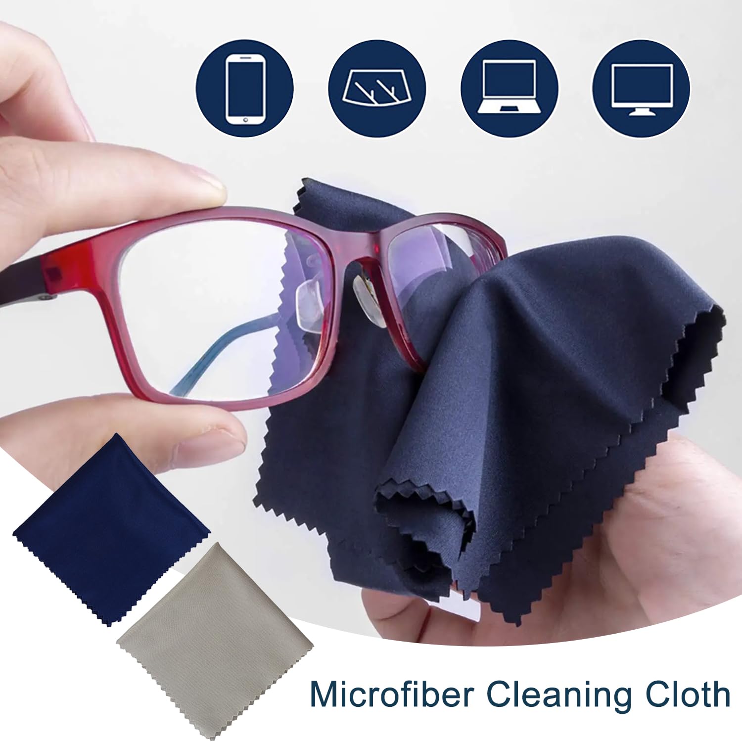 8 Panni In Microfibra Per Pulizia Occhiali E Schermi - 18x15cm, 8 Colori, Riutilizzabili - Foto 9