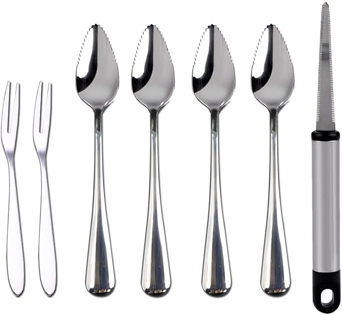 Grapefruit Spoons, Grapefruit Knife with Fruit Forks (7 PCS