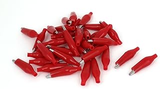 Aexit 36pcs Alligator Electrical Testing Clip Test Work Assortment Electrical Battery Clamp Voltage Testers Connector Red
