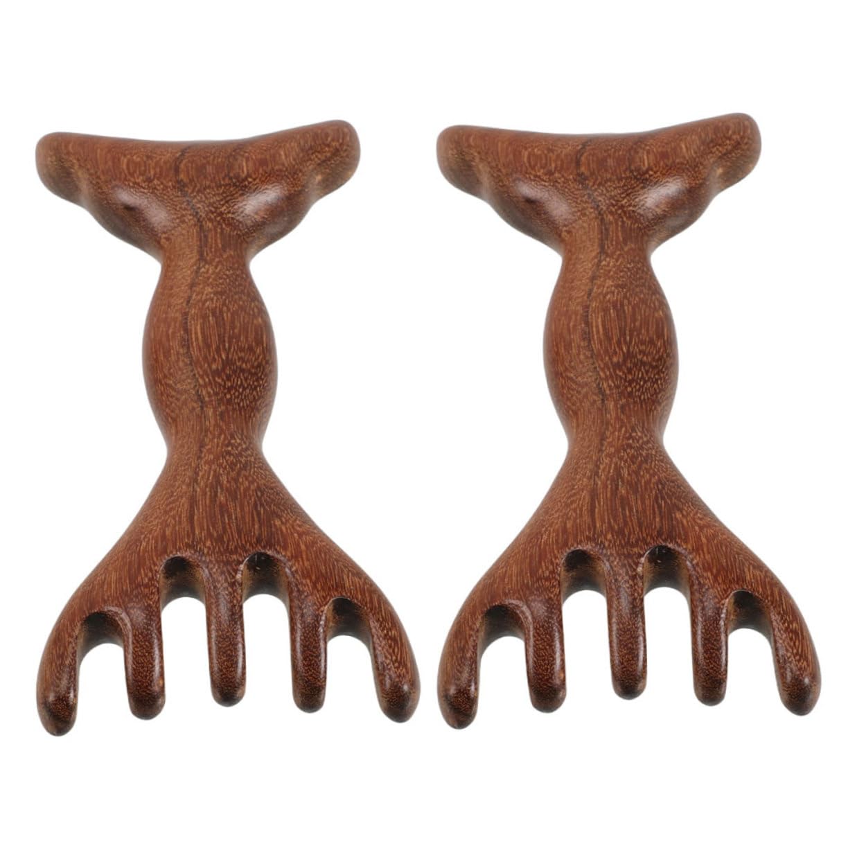 FOMIYES 2 Pack Wooden Scalp Massager Hair Massage Comb Wide Tooth Hair Scalp Comb for Care Relaxation Acupressure Tool Facial Massager