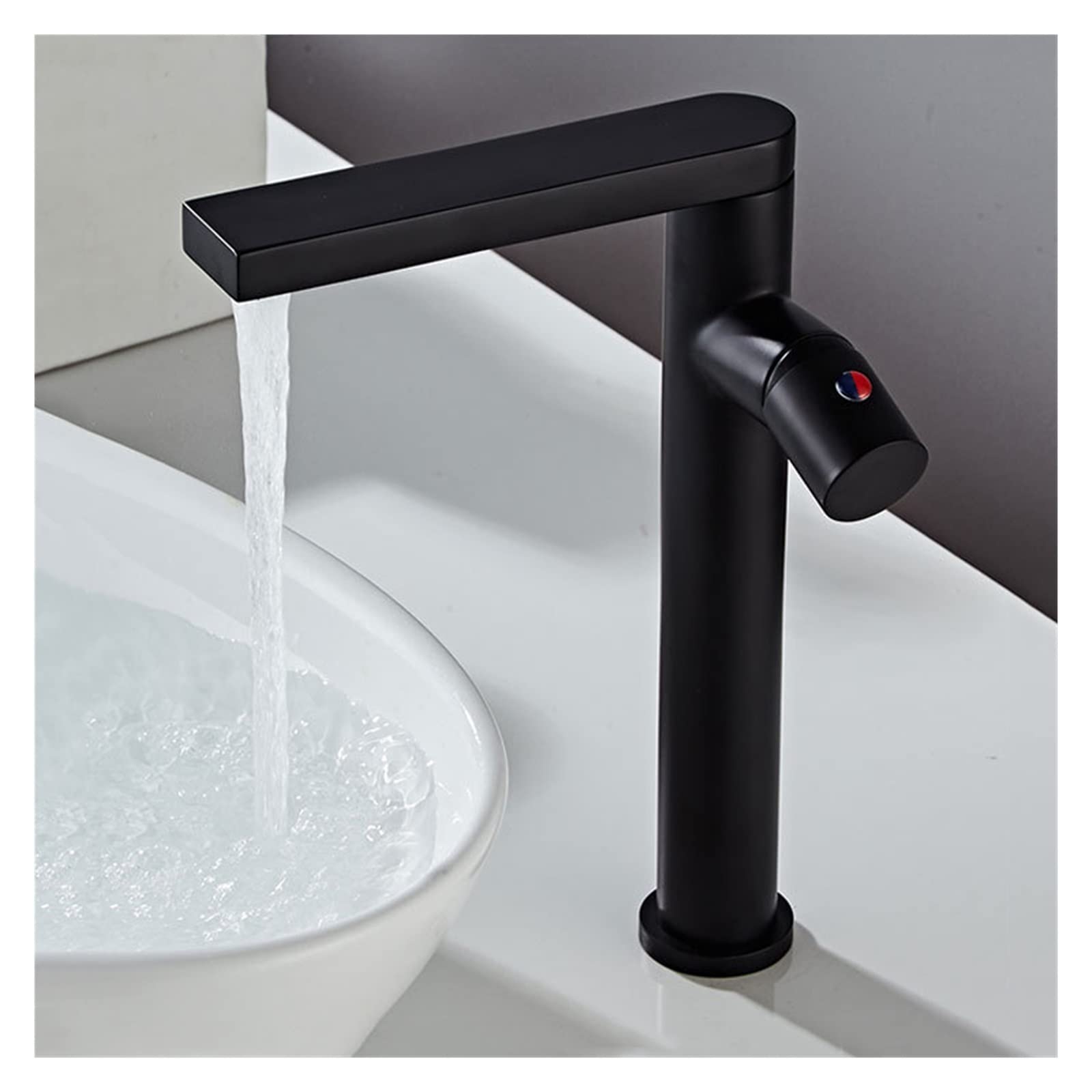 Robinet de lavabo de salle de bains mélangeur chaud-froid monotrou en laiton