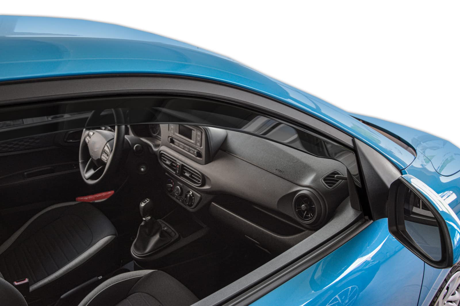 J&J AUTOMOTIVE Deflettori d'Aria per Hyundai I10 Dal 2019, Set da 4 Pezzi, Nero Fumé Oscurato Heko