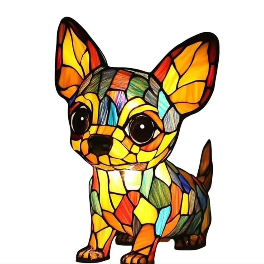 JHNGYJY Dog Lamp, Dog Series Art Night Light – Cute Pet Dog Themed LED Tabletop Lamp,Small Retro Resin Night Light,Vintage Animal Home Decor for Bedroom and Fun Gift for Dog Lovers, Chihuahua A