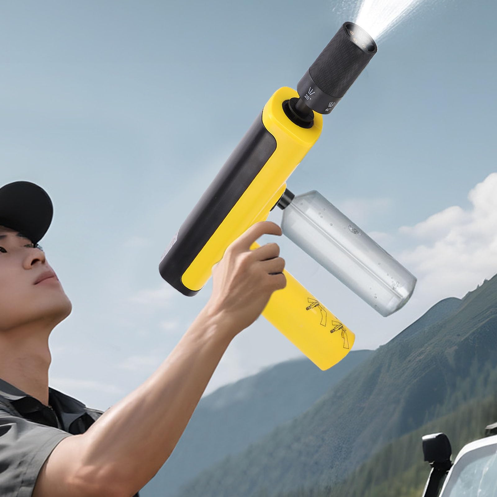 Keenso Lavadora a Presión Inalámbrica Plegable, Limpiador de Alta Presión, Portátil, 249PSI, para Acampar, Vehículos Recreativos y Uso Al Aire Libre, Boquilla 5 en 1