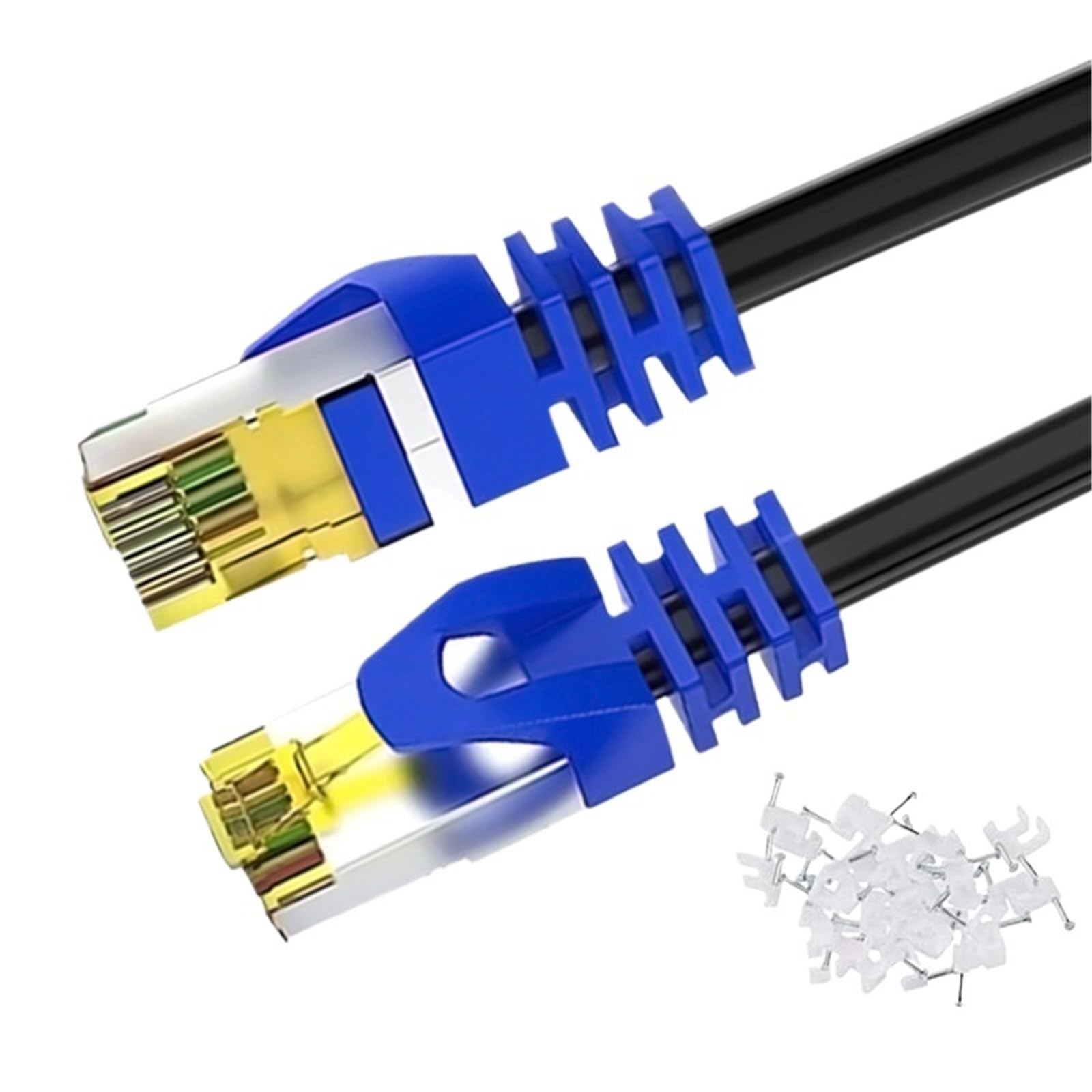 Cavo Ethernet Cat 8 5M 10M 15M 20M 30M Cat 8 40Gbps 2000MHz Cavo di rete Internet Rj45 ad alta velocità Cavo patch schermato Cat8 Cavo Lan(Blue-Cat 8 Round,15m)
