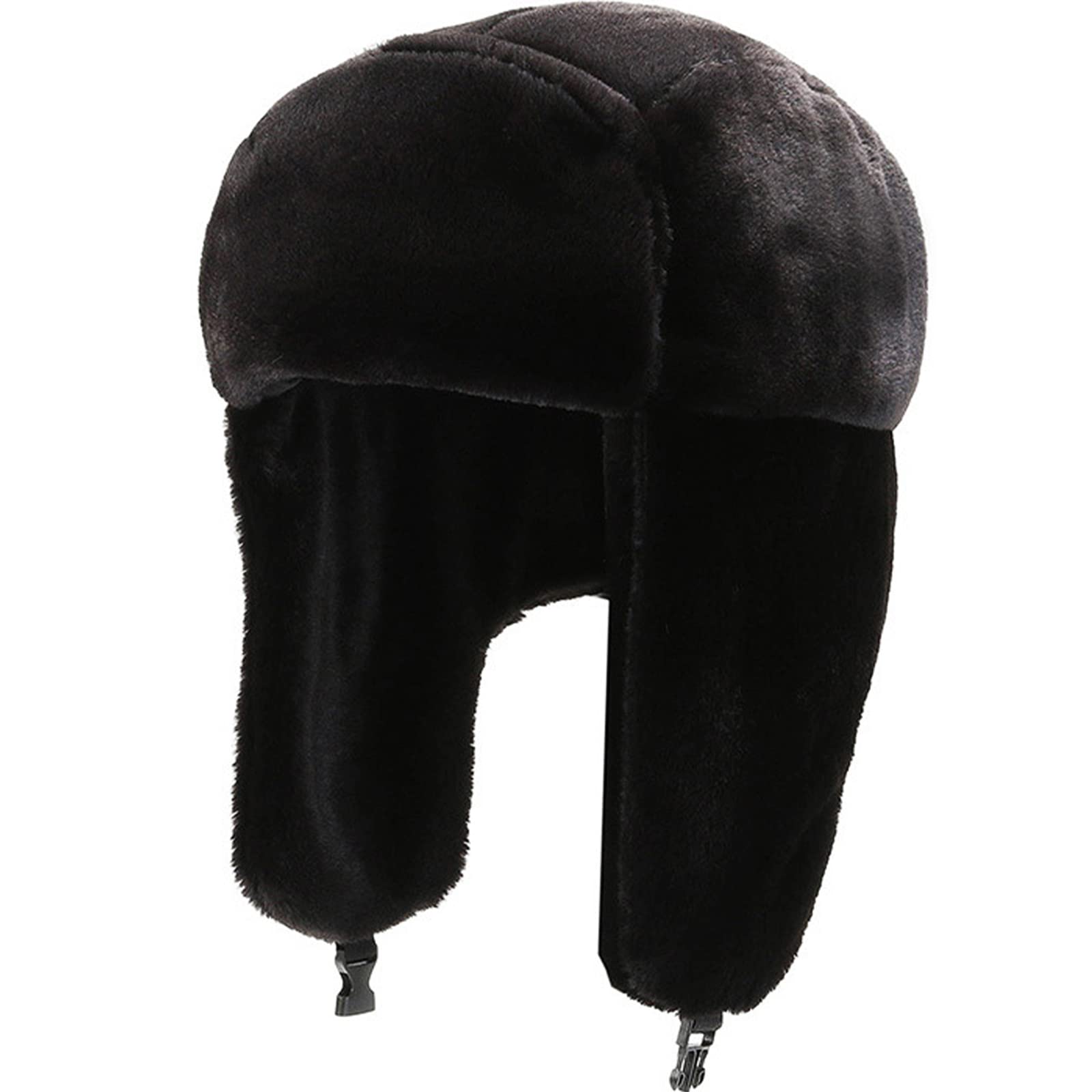 Chapka d’Hiver Chapeau de Trappeur en Fausse Fourrure Femme Chaud Bonnet Aviateur Russe Trooper Ushanka Chapeau de Bombardier avec Oreille Rabat