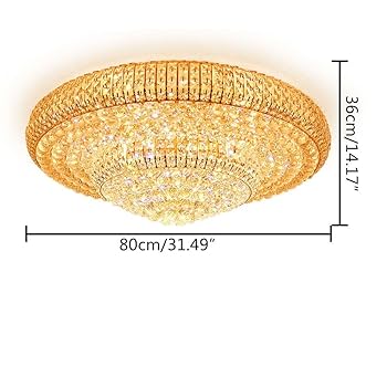 Crystal Chandelier 9-Lights Led Ceiling Lamp Dimmable Flush