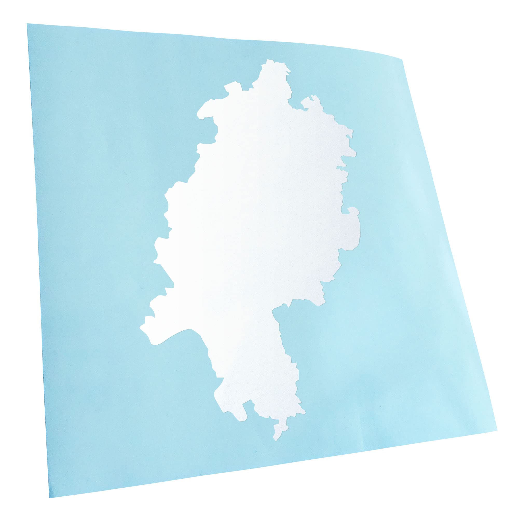 Kiwistar - Car Sticker - Matte White - 24 x 16 cm Hessen Germany Silhouette - Rear Window Car Sticker Weatherproof for Car Truck Moped Truck - Sticker Exterior Self-Adhesive Tuning Accessories for