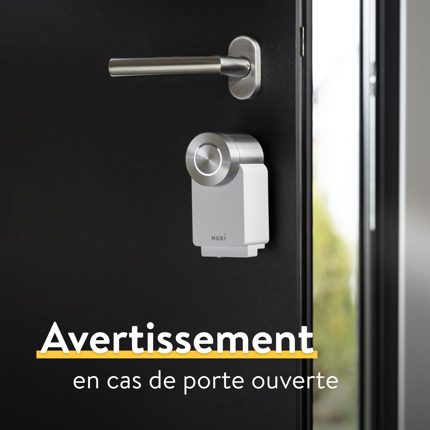 Nuki Door Sensor, capteur de porte intelligent pour Nuki Smart Lock, notifications (porte ouverte, fermée) à distance, Bluetooth, accessoire pour serrure électronique, Nuki Smart Home