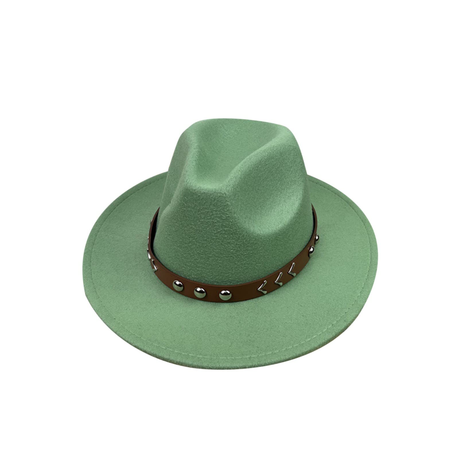 GenericFedora Hats for Women 1920s Hats for Men Wide Brim Classic Suede Panama Hat Western Outdoor Hats for Sun Protection