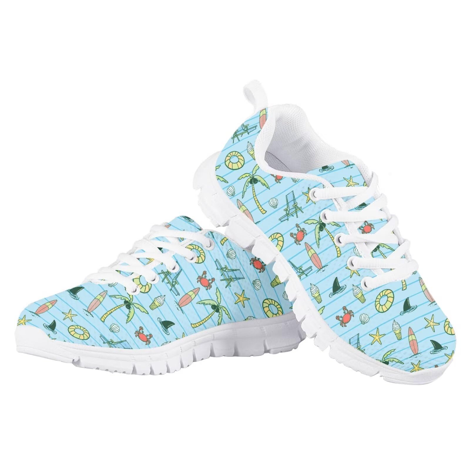 ORGYPET Running Shoes for Kids 2025 Lightweight Breathable Girls Sneakers Casual Trendy Mesh Athletic Shoes for Tennis Yoga Travel, Summer Theme