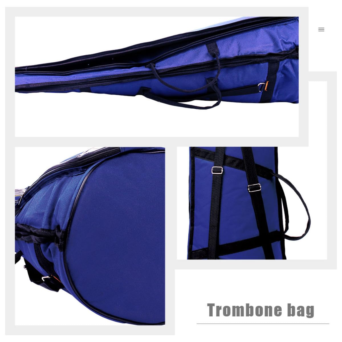 NOLITOY Borsa per Trombone Oxford Spesso Blu, Grande Capacità, Custodia Imbottita per Strumento Musicale