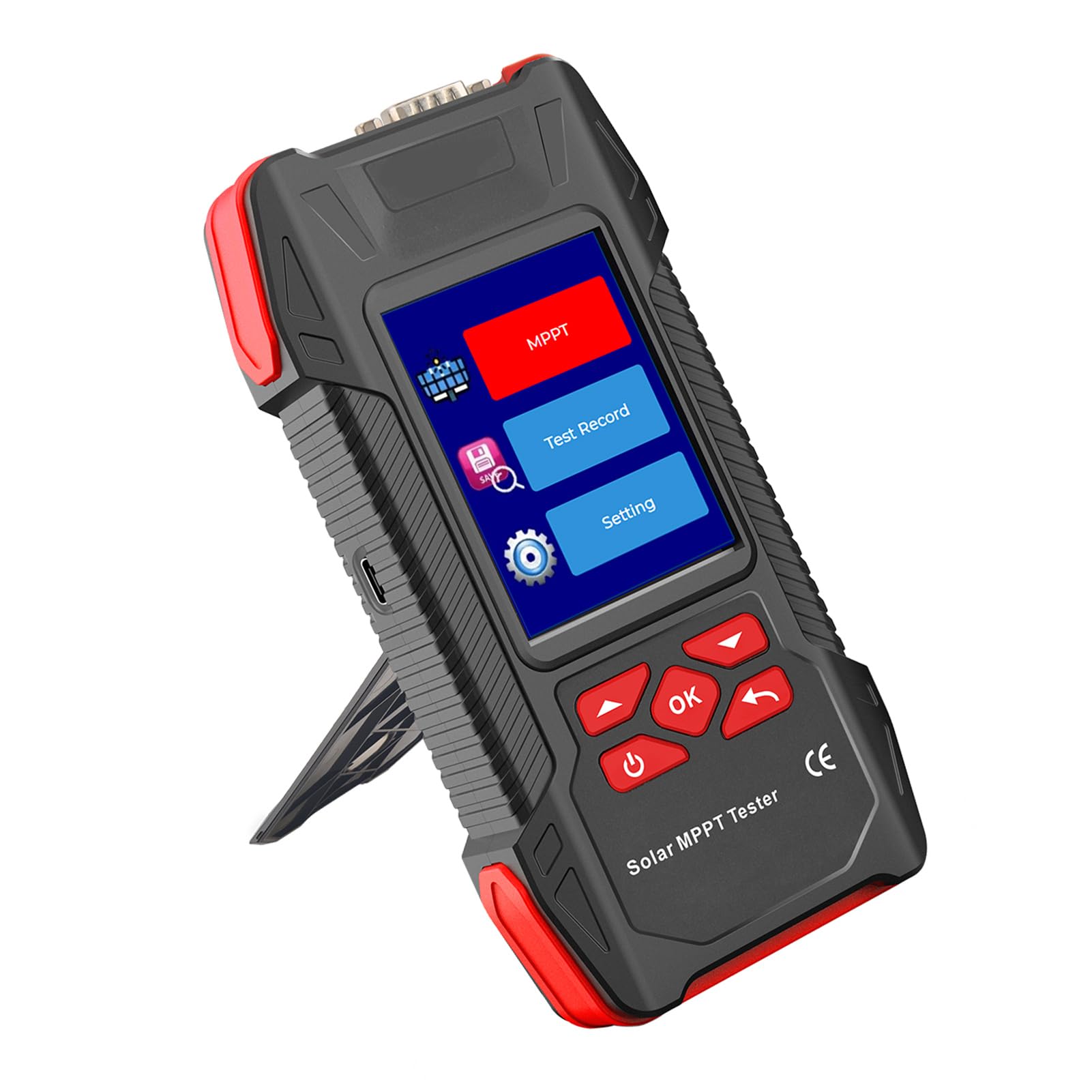 Luocute Tester Paneli Słonecznych MPPT 2000 W, Ekran 3,2 Cala Napięcie 3–90 V Prąd 0–40 A Moc 0–2000 W Multimetr Fotowoltaiczny Śledzenie Punktu Mocy Wat Wolt Prąd z funkcją
