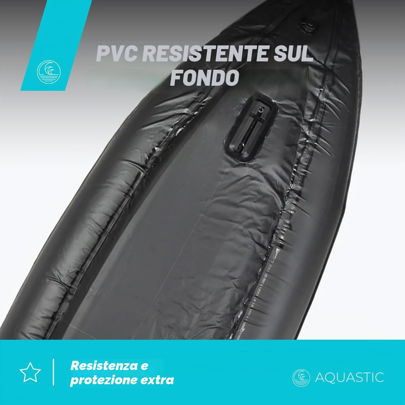 AQUASTIC Kayak Delf 11'0" Kayak gonfiabile per 2 persone in set con due posti, pompa, pinna e copertura da acqua blu con dimensioni 335x96 cm Perfetto per rafting e gite Robusto materiale in PVC