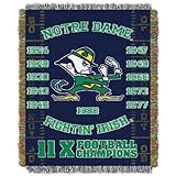 Northwest NCAA Notre Dame Fighting Irish Unisex-Adult Woven Tapestry Throw Blanket, 48' x 60', Commemorative