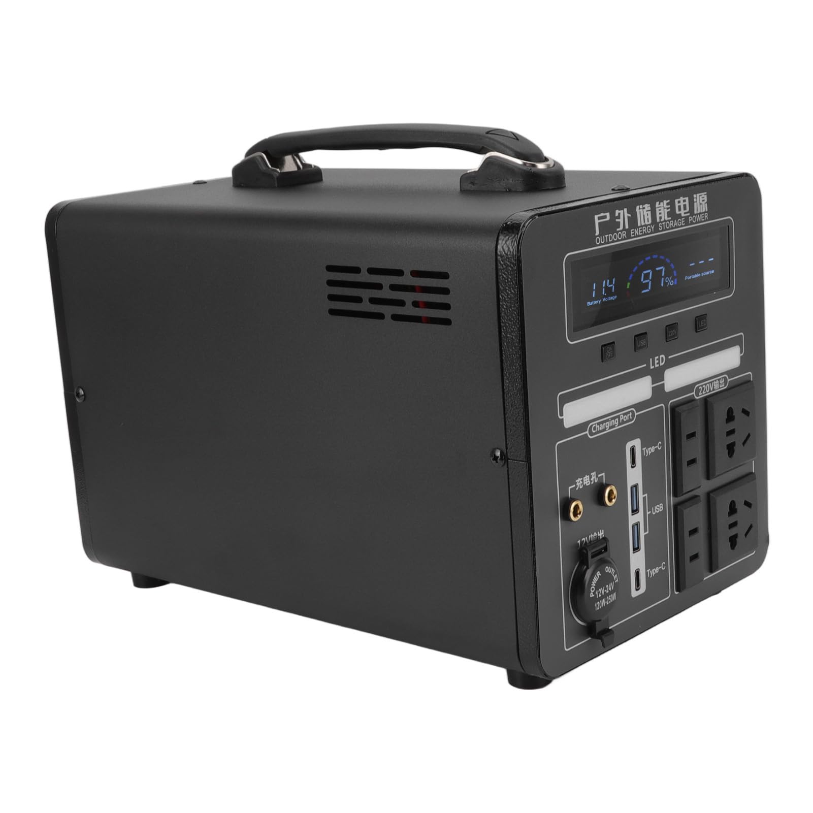 Generador Solar 600W, Estación de Energía Portátil 120000mAh 480Wh LiFePO4 con Inversor de Onda Sinusoidal Pura para Camping Al Aire Libre, Viaje por Carretera