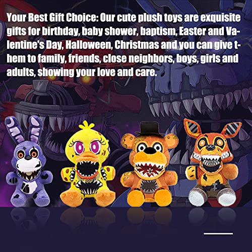 Sumincute Plushies, 4 Pcs Fnaf Plushies, Five Nights At Freddy's Plush, Fnaf Plushies Set, Freddy's Party Supplies Christmas Birthday Gift For Boys And Girls #TOP5