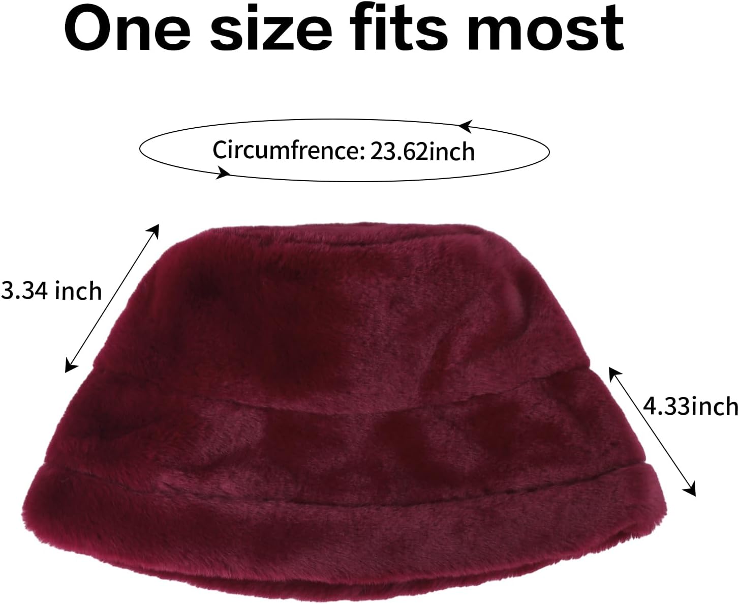 HH HOFNEN Winter Bucket Hat Fluffy Faux Fur Fisherman Plush Warm Hats Cute Fuzzy Bucket Hat for Women - Image 4