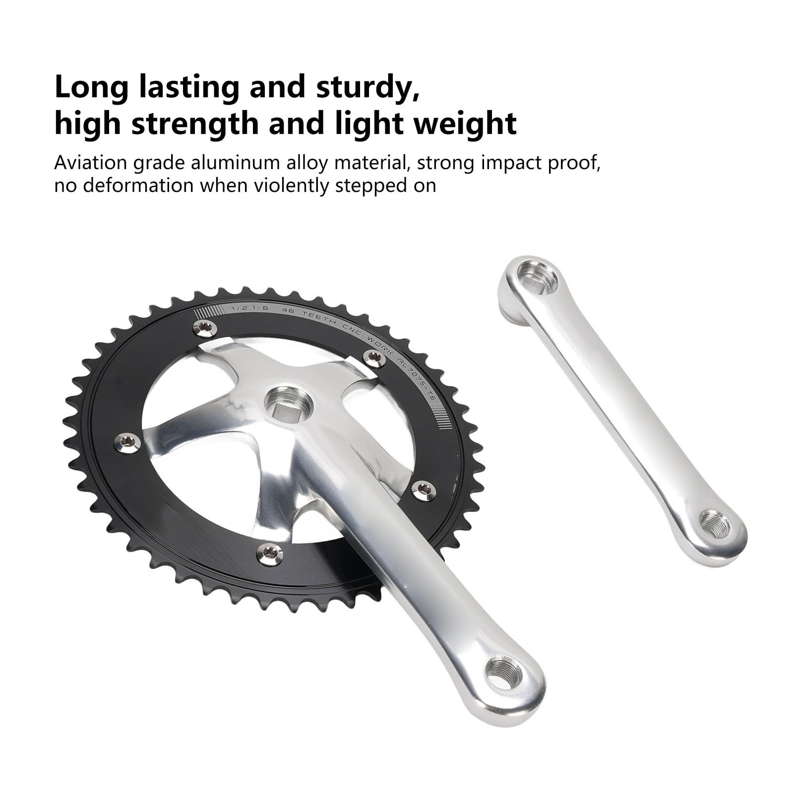 Brrnoo Set Pedivella 48T Leggero per Corsa a Scatto Fisso