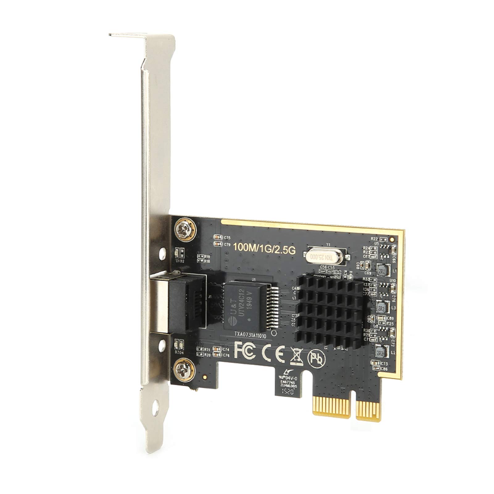 Aramox Gigabitowa Karta Sieciowa PCIE Adapter Sieciowy 2.5G RJ45 dla RTL8125, Obsługuje Pełny i Półdupleksowy, Projekt Rozpraszania Ciepła dla Komputerów Stacjonarnych 7 8 10