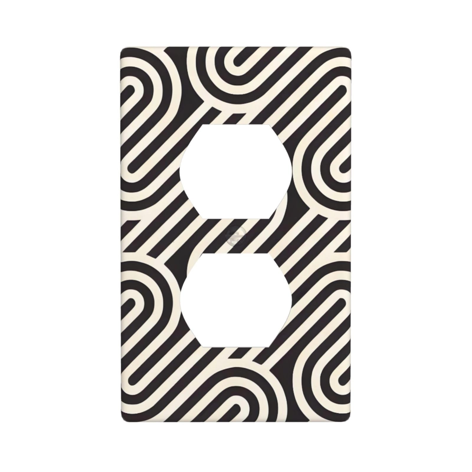 Black Curved Texture Decorative Switch Plate Cover-Unbreakable Polycarbonate Wall Plate for Home Office, 1 Gang with Screws