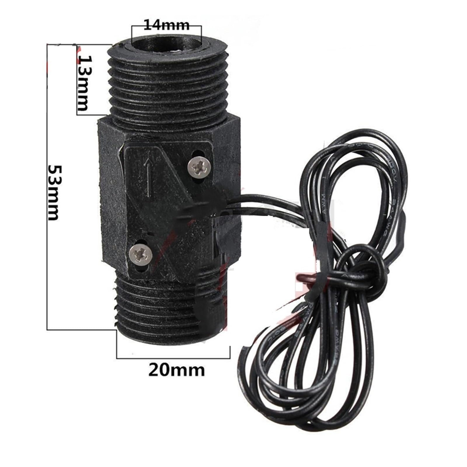 Flow Sensor Meter Digital Pipeline Water Flow 220V 3A 22MM Water Flow Switch Vertical/Horizontal Automatic Water Flow Sensor