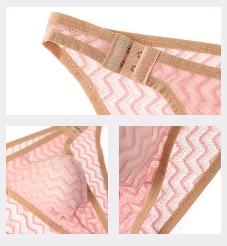 Men Detachable Bikini Briefs Sexy Lace G-string Thong Narrow Edges U Convex Underpants4