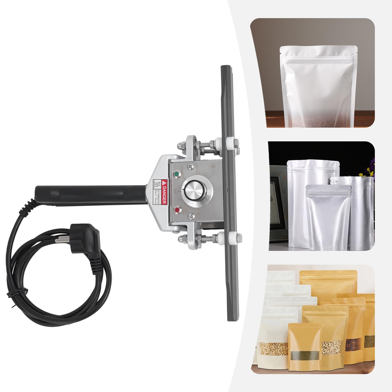 Handheld Heißsiegelgerät 300mm 500W 0-300℃ Folienschweißgerät für Mylar Aluminium-Folien Kraftpapier Schwarz