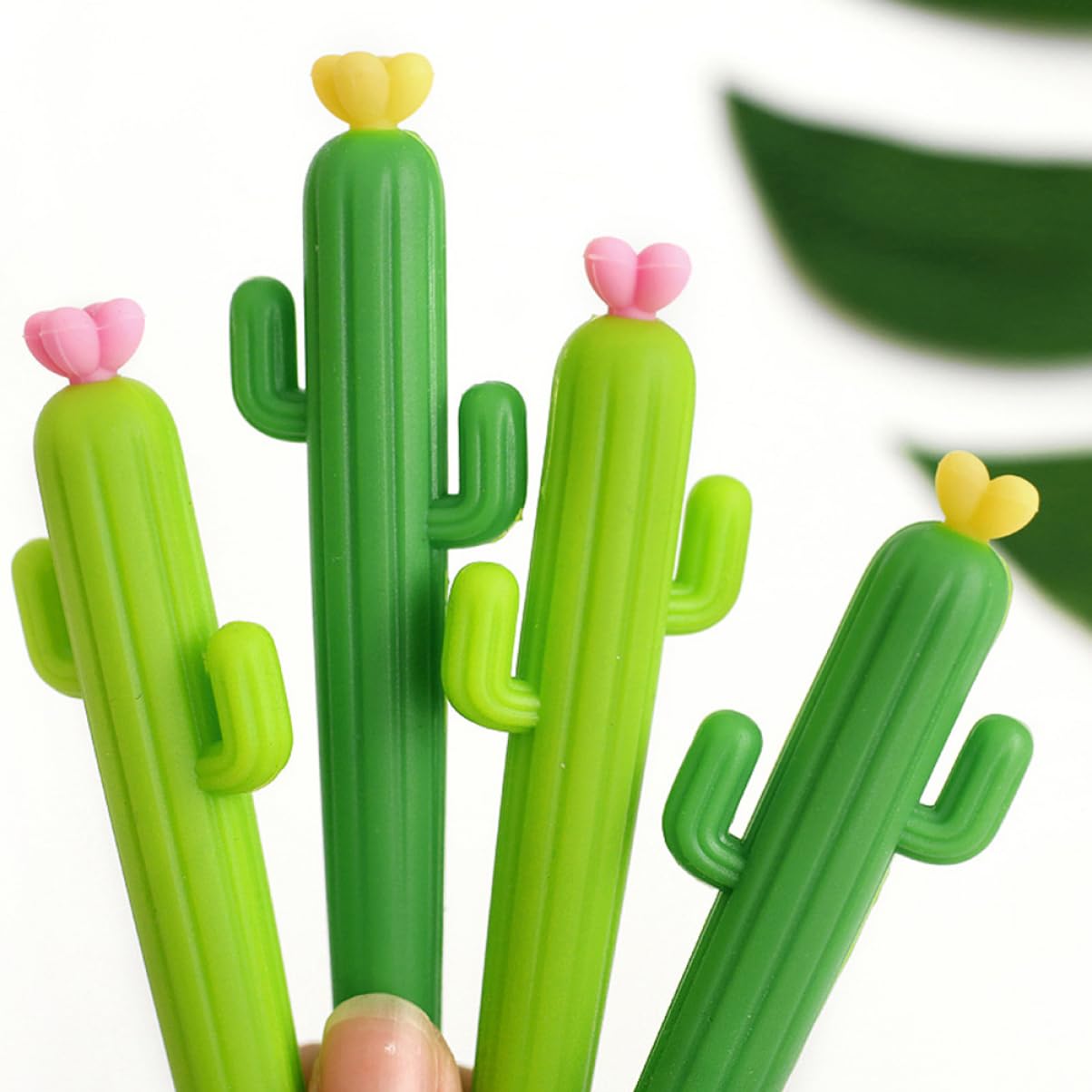 LALAFINA Penna Gel Cactus Verde 24 Pezzi, Punta Fine, Plastica Portatile