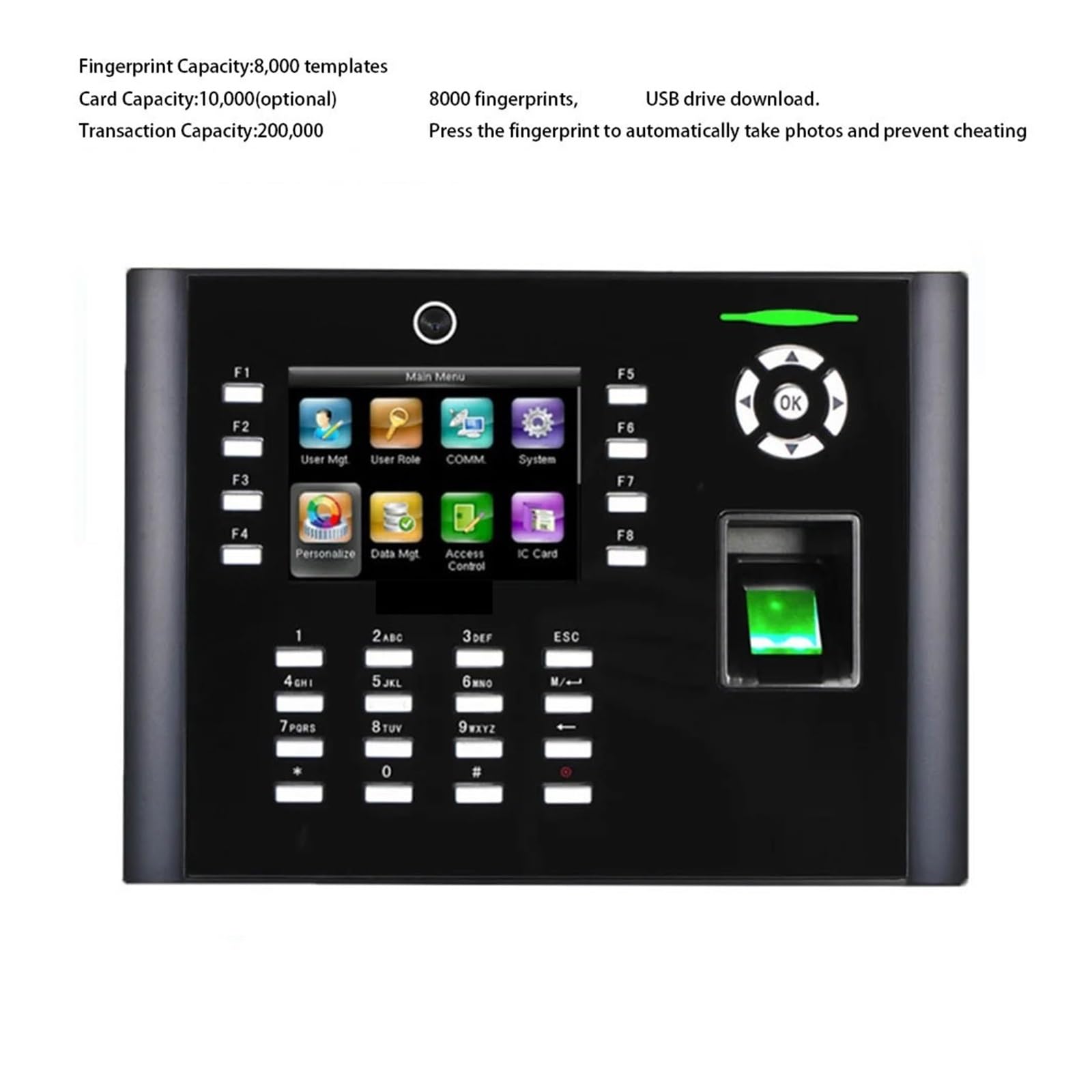 Macchina per la presenza dei dipendenti Orologio for di controllo accessi alla porta del server web di controllo accessi for la presenza di impronte digitali USB for le piccole imprese per Piccole Imp